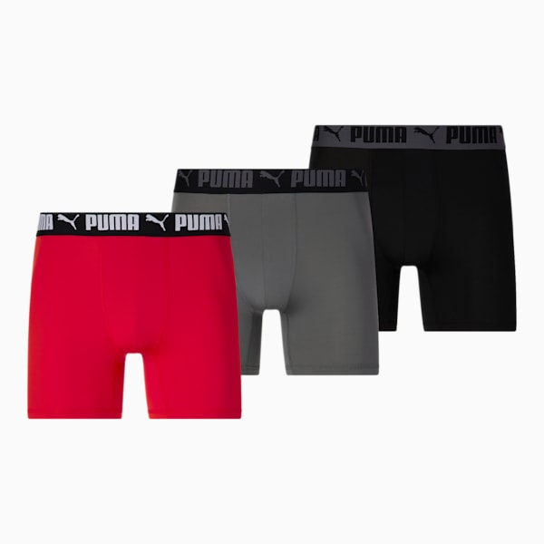 Men's Athletic Boxer Briefs [3 Pack], RED / BLACK, extralarge